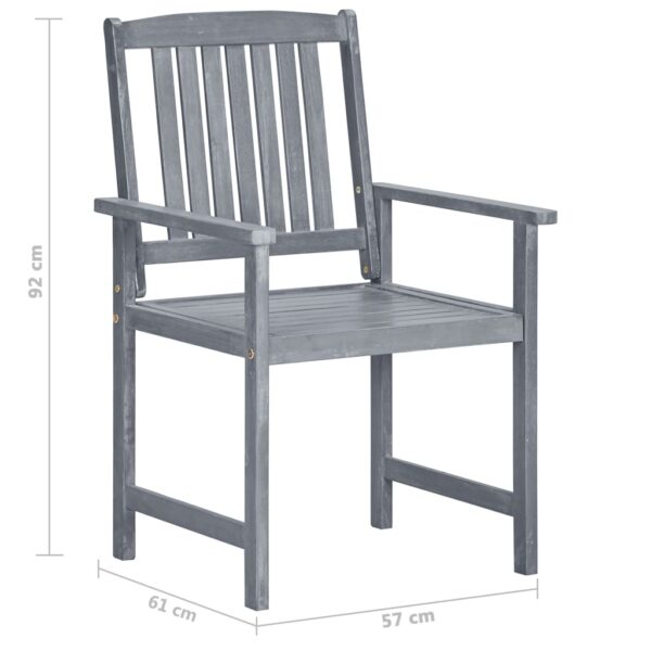 vidaXL Patio Chairs 6 pcs Solid Acacia Wood Gray - Image 8