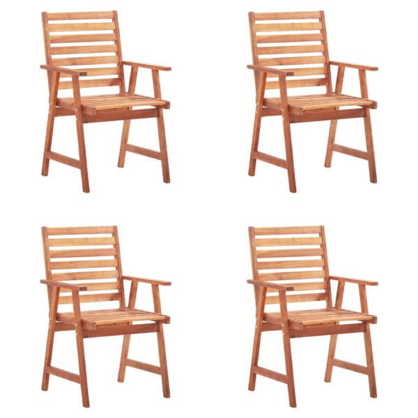 vidaXL Patio Dining Chairs 4 pcs with Cushions Solid Acacia Wood - Image 2