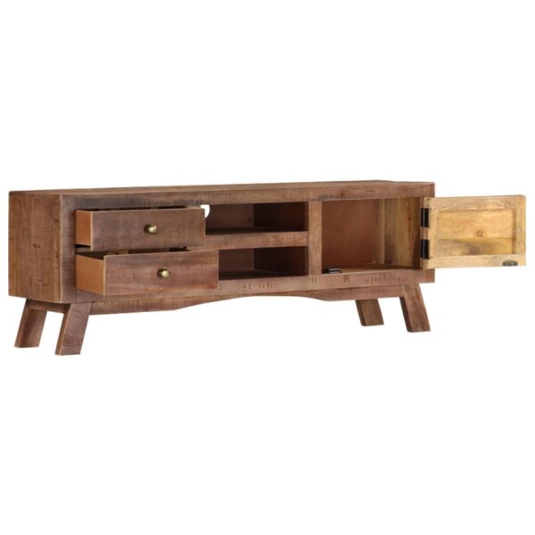 vidaXL TV Stand 43.3"x11.8"x15.7" Rough Mango Wood - Image 2