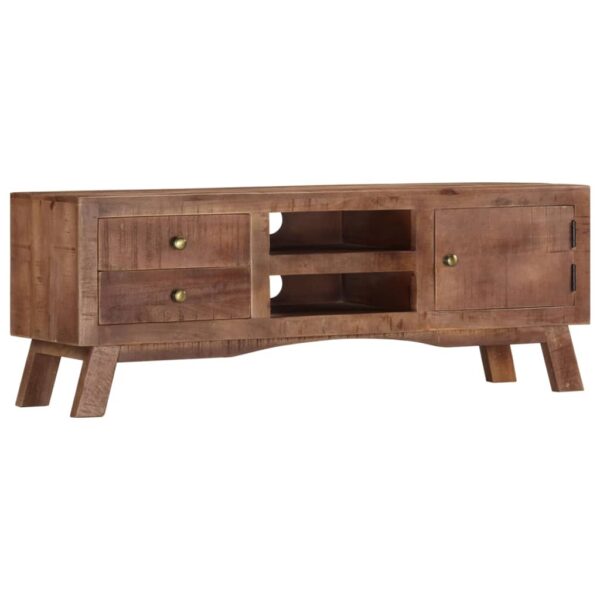 vidaXL TV Stand 43.3"x11.8"x15.7" Rough Mango Wood - Image 11