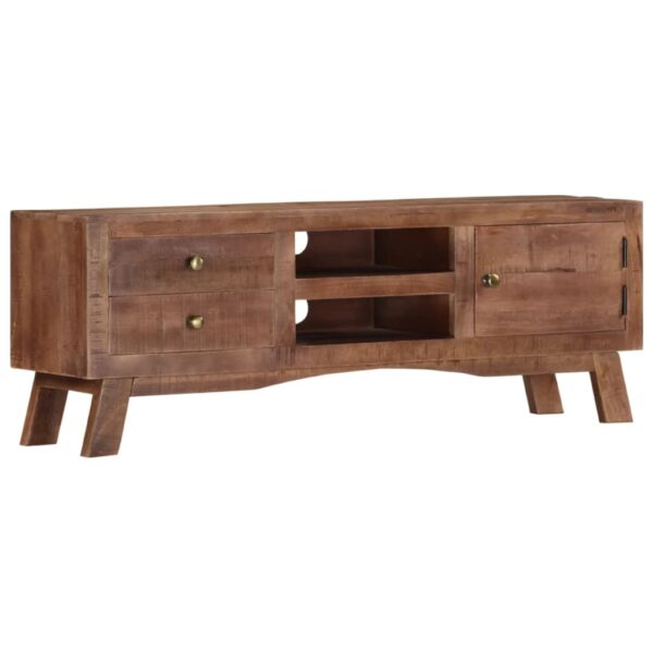 vidaXL TV Stand 43.3"x11.8"x15.7" Rough Mango Wood - Image 12