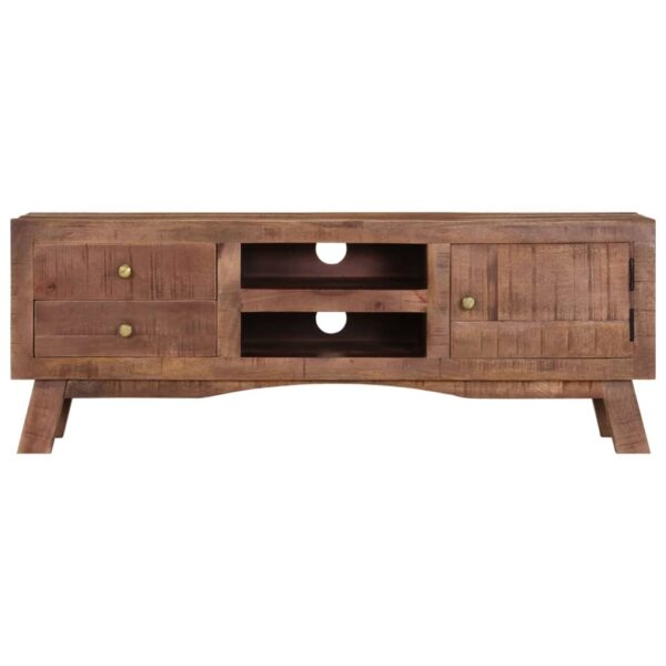 vidaXL TV Stand 43.3"x11.8"x15.7" Rough Mango Wood - Image 4