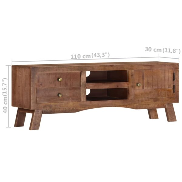 vidaXL TV Stand 43.3"x11.8"x15.7" Rough Mango Wood - Image 10