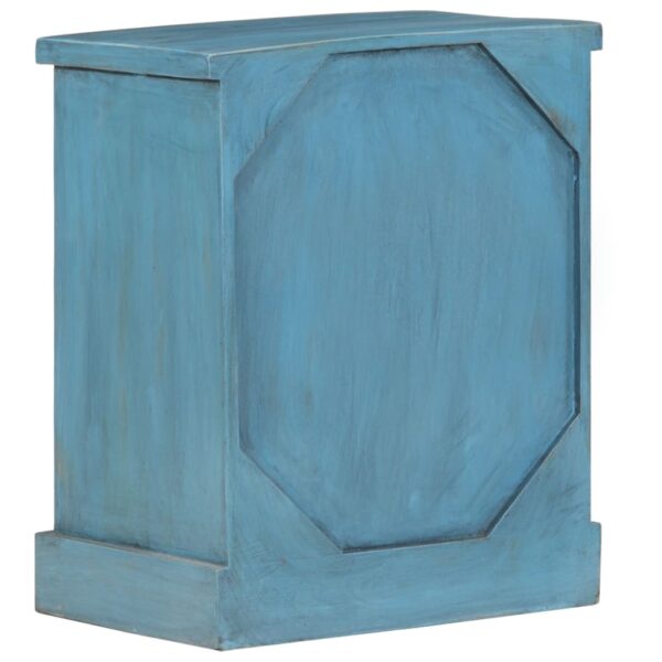 vidaXL Bedside Table Solid Mango Wood 15.7"x11.8"x19.7" Blue - Image 3