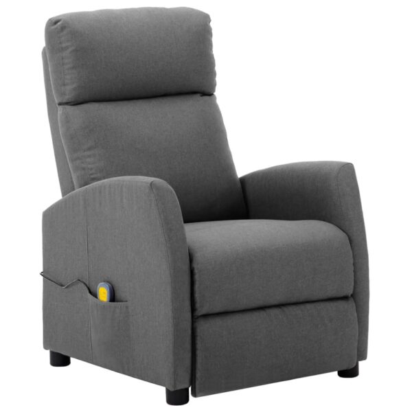 vidaXL Electric Massage Recliner Light Gray Fabric - Image 2