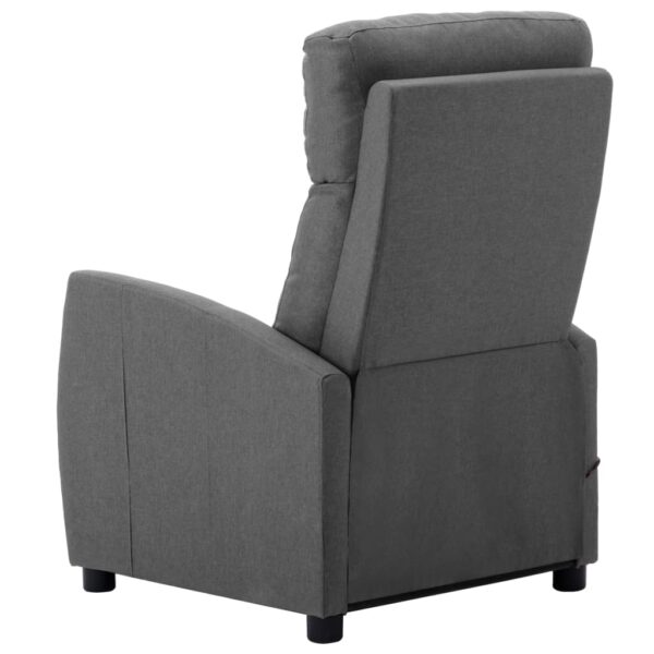 vidaXL Electric Massage Recliner Light Gray Fabric - Image 4