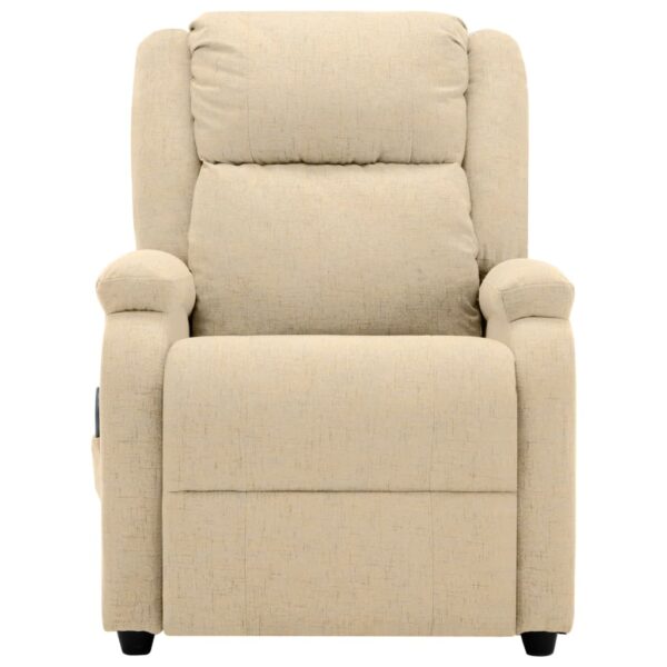 vidaXL Massage Recliner Cream Fabric - Image 4