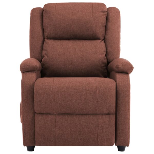 vidaXL Massage Recliner Brown Fabric - Image 4