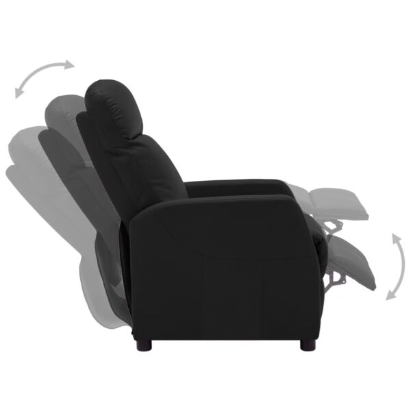 vidaXL Recliner Black Faux Leather - Image 5