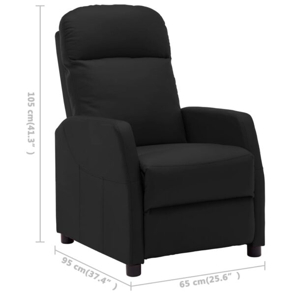 vidaXL Recliner Black Faux Leather - Image 10