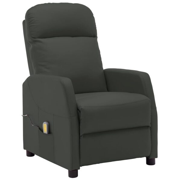 vidaXL Massage Recliner Anthracite Faux Leather - Image 2