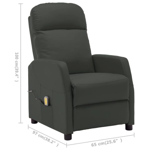 vidaXL Massage Recliner Anthracite Faux Leather - Image 11