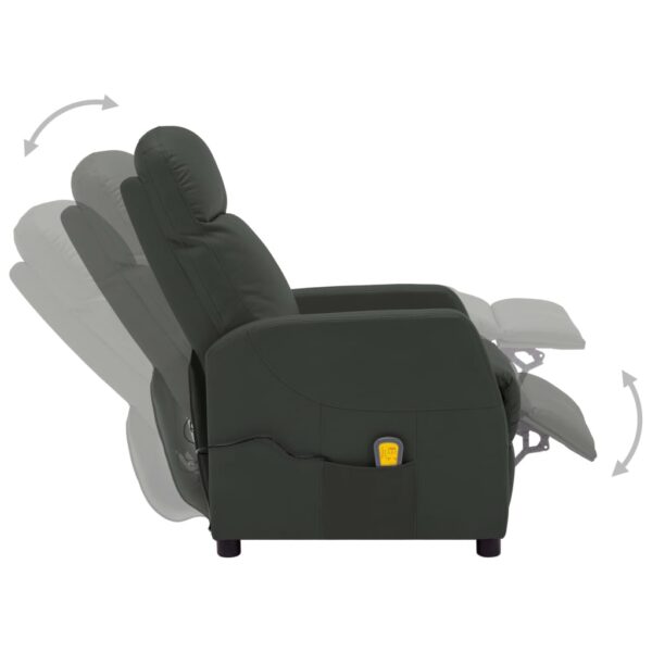 vidaXL Massage Recliner Anthracite Faux Leather - Image 5