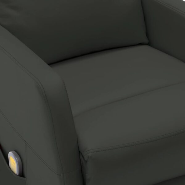 vidaXL Massage Recliner Anthracite Faux Leather - Image 6