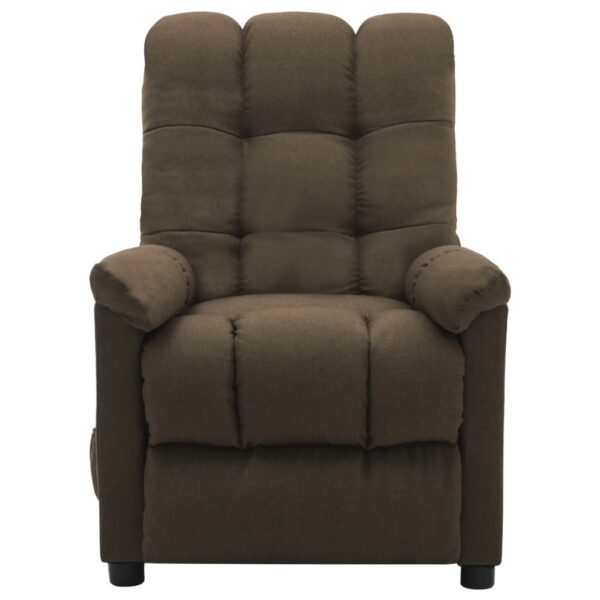 vidaXL Massage Recliner Brown Fabric - Image 3