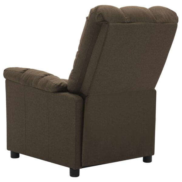 vidaXL Massage Recliner Brown Fabric - Image 6