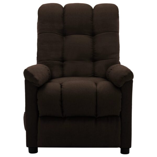 vidaXL Massage Recliner Dark Brown Fabric - Image 3