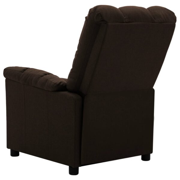 vidaXL Massage Recliner Dark Brown Fabric - Image 4