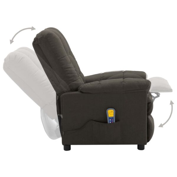 vidaXL Massage Recliner Taupe Fabric - Image 5