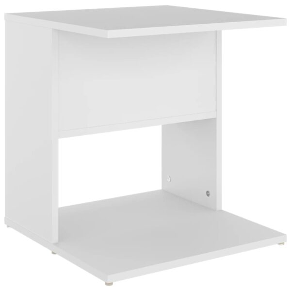 vidaXL Side Table White 17.7"x17.7"x18.9" Engineered Wood - Image 2