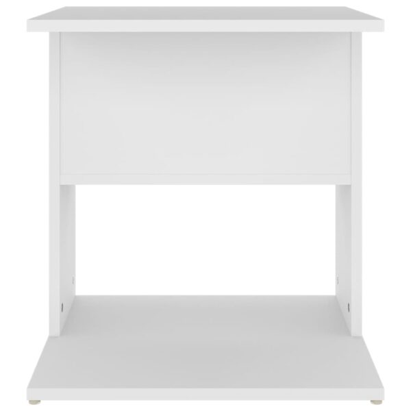 vidaXL Side Table White 17.7"x17.7"x18.9" Engineered Wood - Image 4