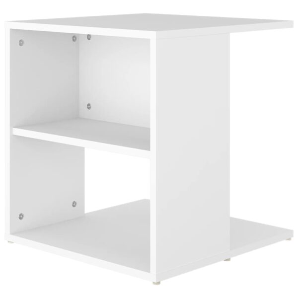 vidaXL Side Table White 17.7"x17.7"x18.9" Engineered Wood - Image 6