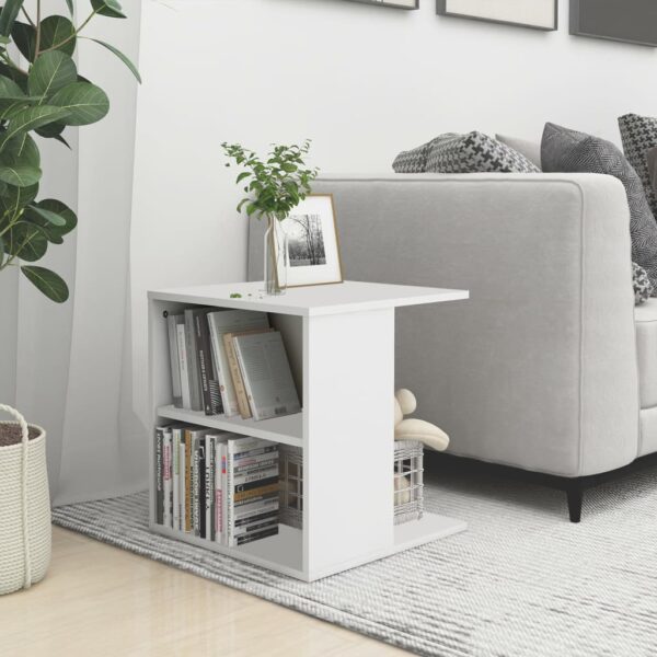 vidaXL Side Table White 17.7"x17.7"x18.9" Engineered Wood