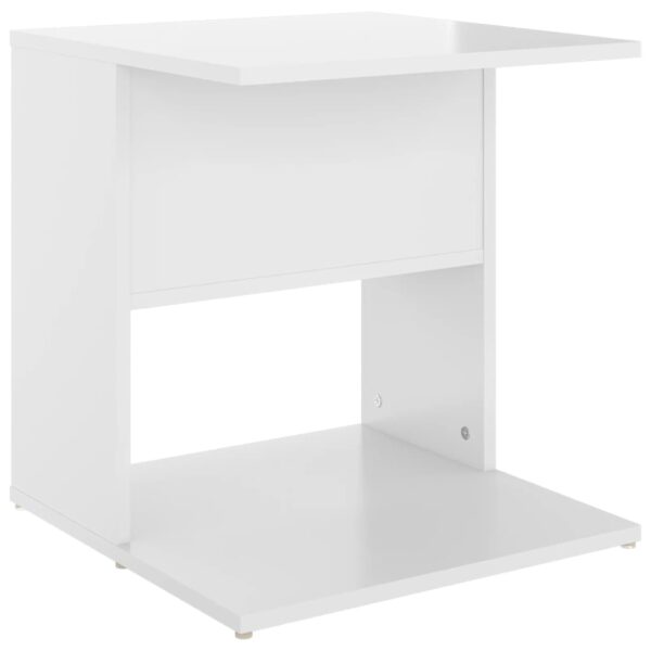 vidaXL Side Table High Gloss White 17.7"x17.7"x18.9" Engineered Wood - Image 2