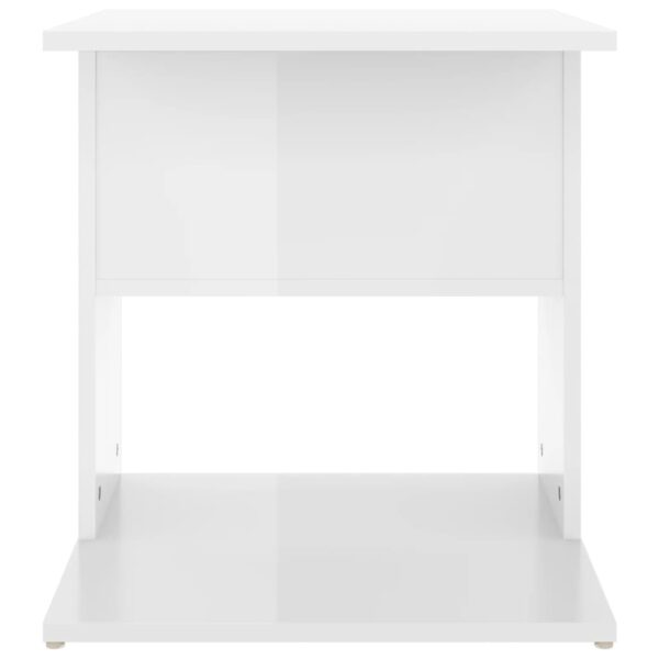 vidaXL Side Table High Gloss White 17.7"x17.7"x18.9" Engineered Wood - Image 4