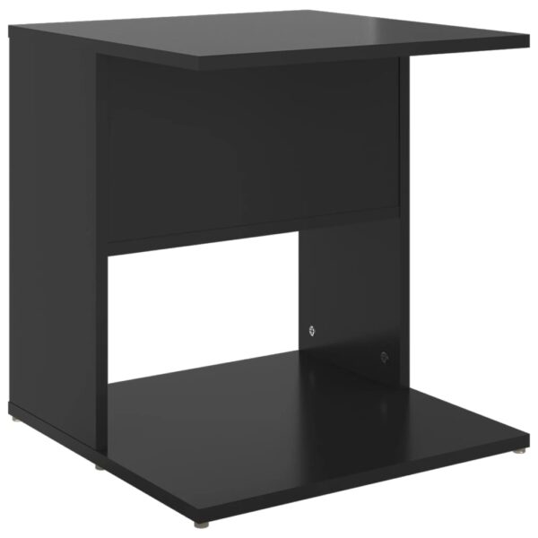 vidaXL Side Table High Gloss Black 17.7"x17.7"x18.9" Engineered Wood - Image 2