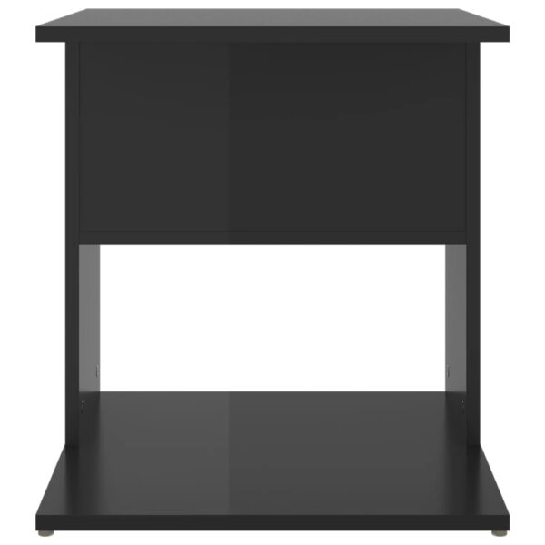 vidaXL Side Table High Gloss Black 17.7"x17.7"x18.9" Engineered Wood - Image 4