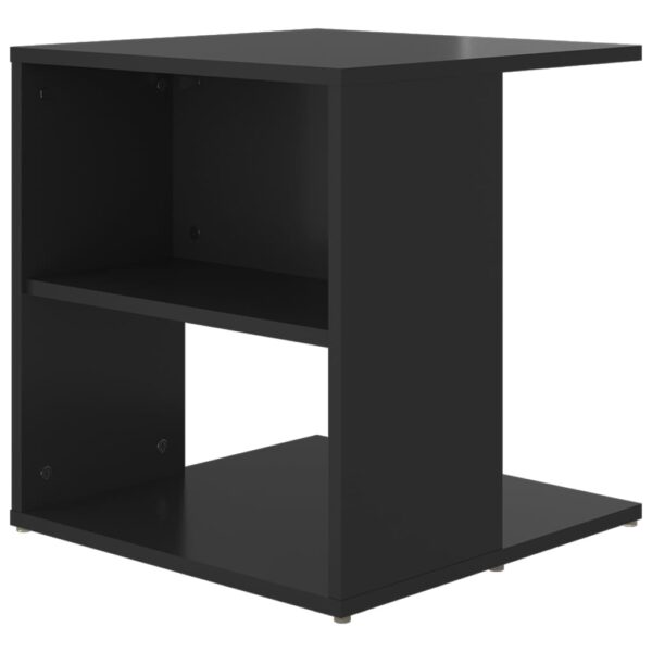 vidaXL Side Table High Gloss Black 17.7"x17.7"x18.9" Engineered Wood - Image 6