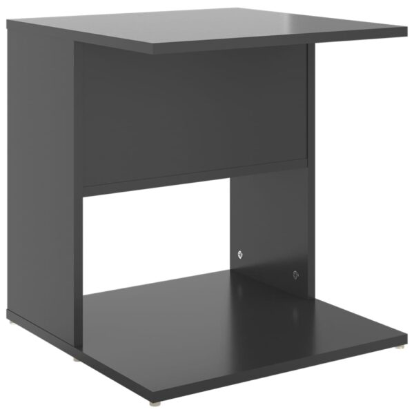 vidaXL Side Table High Gloss Gray 17.7"x17.7"x18.9" Engineered Wood - Image 2