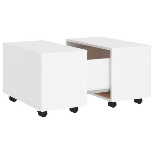 vidaXL Coffee Table White 23.6"x23.6"x15" Engineered Wood - Image 2