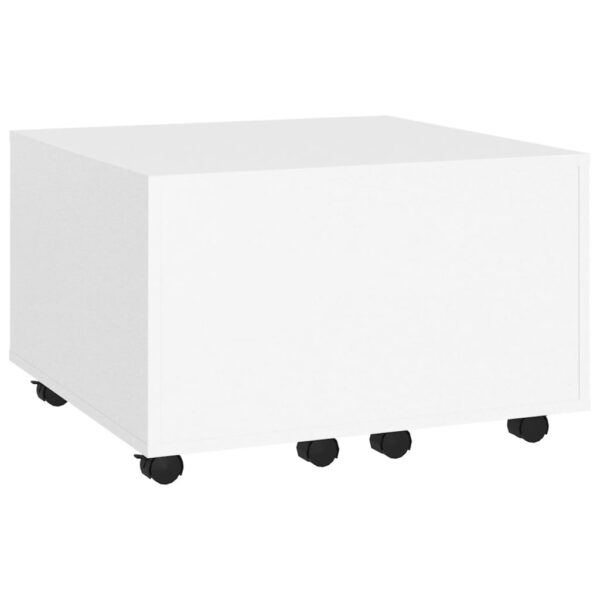 vidaXL Coffee Table White 23.6"x23.6"x15" Engineered Wood - Image 3