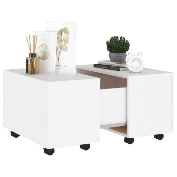 vidaXL Coffee Table White 23.6"x23.6"x15" Engineered Wood - Image 4