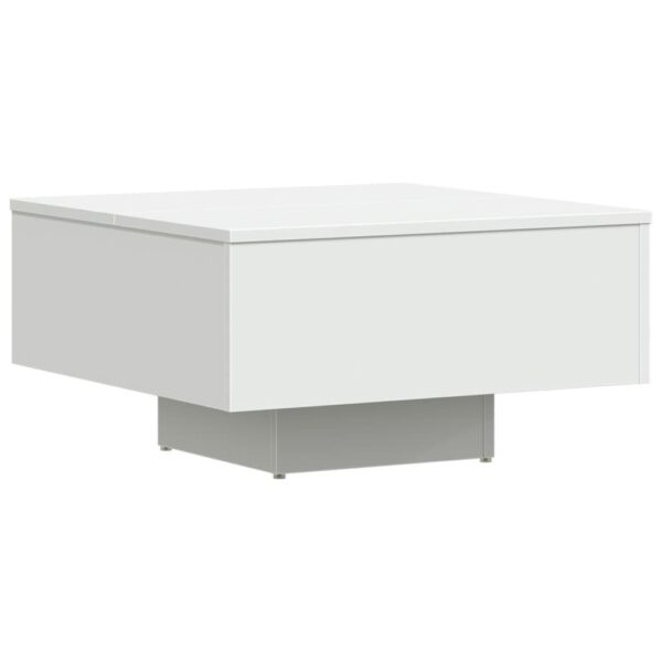 vidaXL Coffee Table White 23.6"x23.6"x12.4" Engineered Wood - Image 2