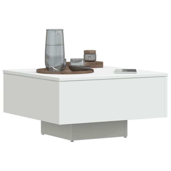 vidaXL Coffee Table White 23.6"x23.6"x12.4" Engineered Wood - Image 4