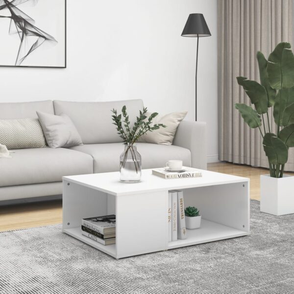 vidaXL Coffee Table White 35.4"x26.4"x13" Engineered Wood