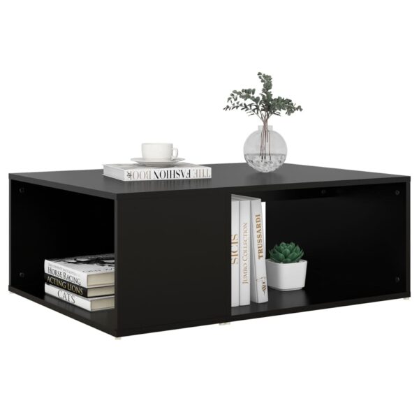 vidaXL Coffee Table Black 35.4"x26.4"x13" Engineered Wood - Image 5