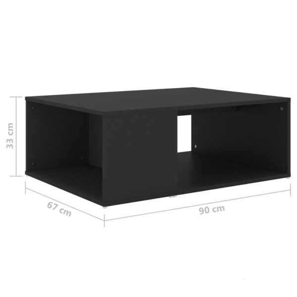 vidaXL Coffee Table Black 35.4"x26.4"x13" Engineered Wood - Image 6