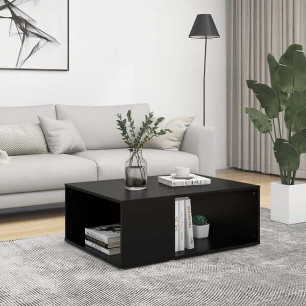 vidaXL Coffee Table Black 35.4"x26.4"x13" Engineered Wood