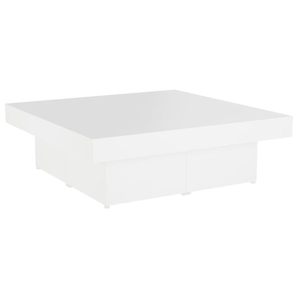 vidaXL Coffee Table White 35.4"x35.4"x11" Engineered Wood - Image 2