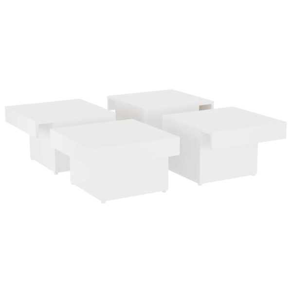 vidaXL Coffee Table White 35.4"x35.4"x11" Engineered Wood - Image 4