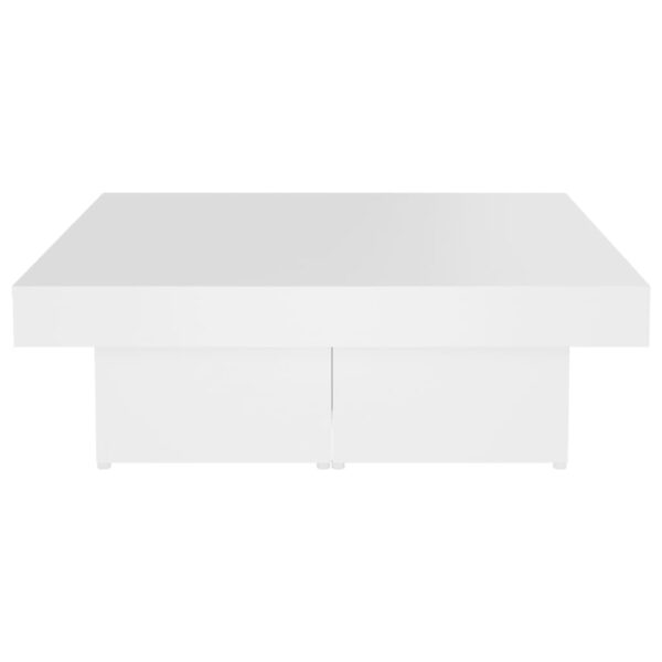 vidaXL Coffee Table White 35.4"x35.4"x11" Engineered Wood - Image 5