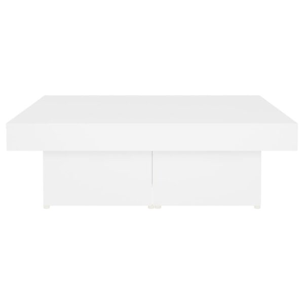 vidaXL Coffee Table White 35.4"x35.4"x11" Engineered Wood - Image 6