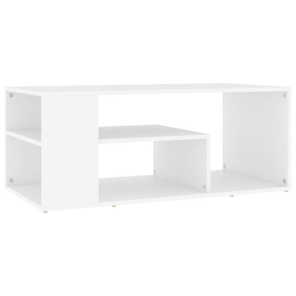 vidaXL Coffee Table White 39.4"x19.7"x15.7" Engineered Wood - Image 2