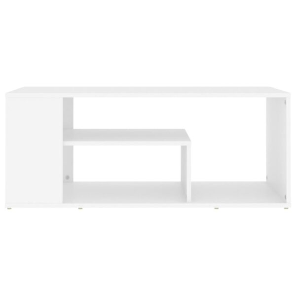 vidaXL Coffee Table White 39.4"x19.7"x15.7" Engineered Wood - Image 4