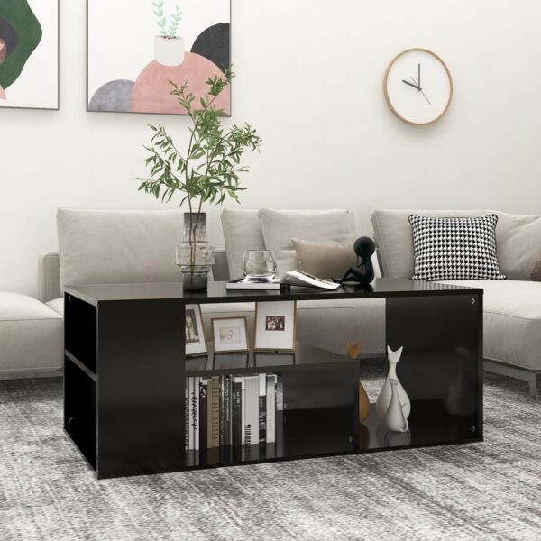 vidaXL Coffee Table Black 39.4"x19.7"x15.7" Engineered Wood