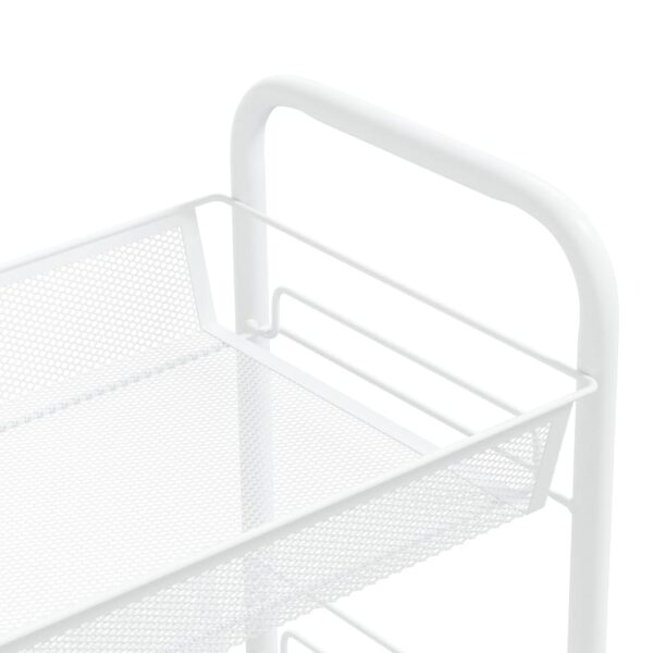 vidaXL 3-Tier Kitchen Trolley White 18.1"x10.2"x25.2" Iron - Image 5